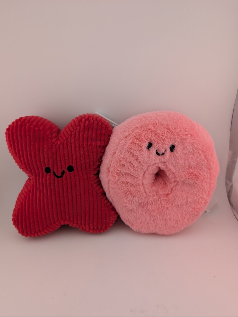American Greetings XO Valentine's Day Plush Red Pink  With Cute Faces NWOT 10"
